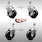 Service Caster 4 Inch SS Soft Rubber Wheel Swivel 12mm Threaded Stem Caster Brake SCC, 2PK SCC-SSTS20S414-SRS-M1215-2-TLB-2 - alternate 3